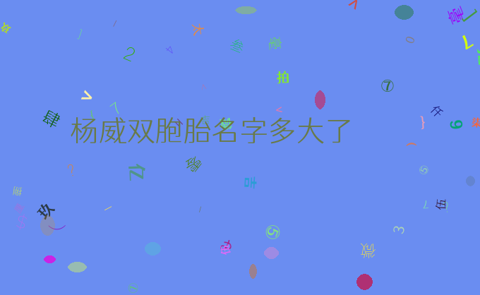 杨威双胞胎名字多大了